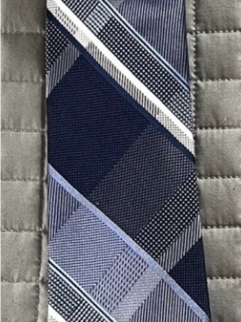 MICHAEL Michael Kors Navy and Light Blue Diagonal Stripe Tie